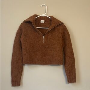 Cozy Brown Half-Zip Sweater